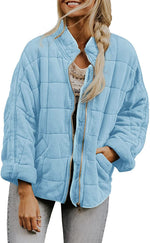 Zip-up Stand Collar Coat With Pockets