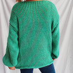 Boat Neck Dropped Shoulder Sweater - runwayfashionista.com
