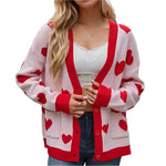 Heart button up long sleeve cardigan - runwayfashionista.com