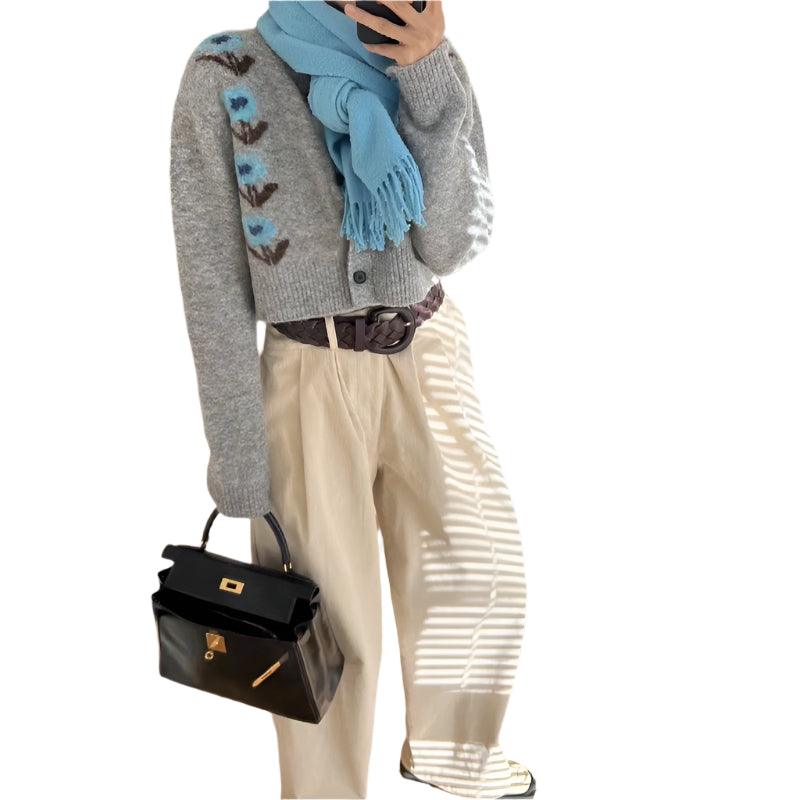 hort Stacked Jacquard Knit Cardigan