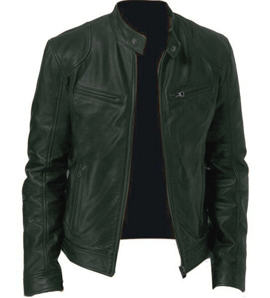 Men's Zip-up PU Leather Jacket
