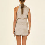 Elegant Halter Neck Mini Dress