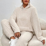 Casual Hooded Top And Elastic Band Pants Set