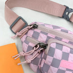 Chic Checkered Nylon Crossbody Bag - runwayfashionista.com