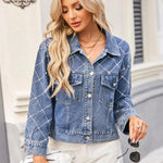 Pearl trim long sleeve jacket - runwayfashionista.com