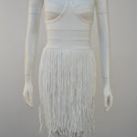 Tight Shoulder Strap Tassel Mini Dress
