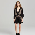 Bohemian V-neck Embroidered Dress