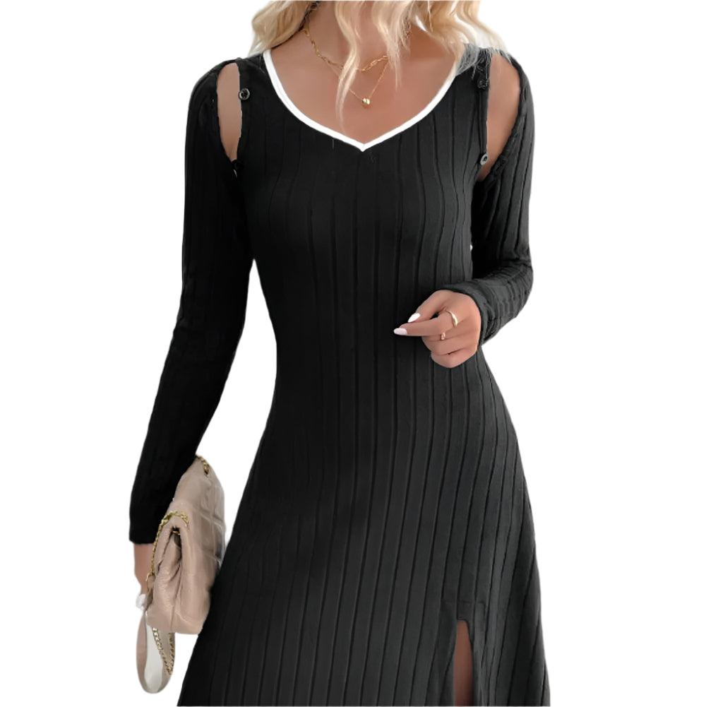 Wide strap dress and detachable long sleeve set - runwayfashionista.com