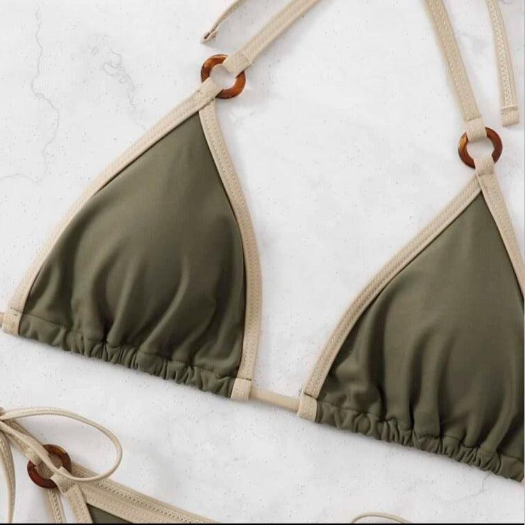 Solid color split bikini