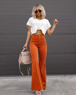 Corduroy High Waist Casual Pants - runwayfashionista.com