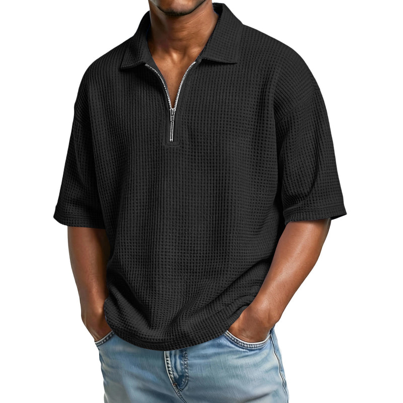 Waffle-Weave Short-Sleeved Shirts - runwayfashionista.com
