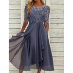 Elevate Your Presence: The Elegant Chiffon Lace Hollow-Out Maxi Dress