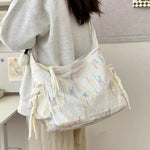 Contrast Texture Shoulder Bag - Runwayfashionista.com