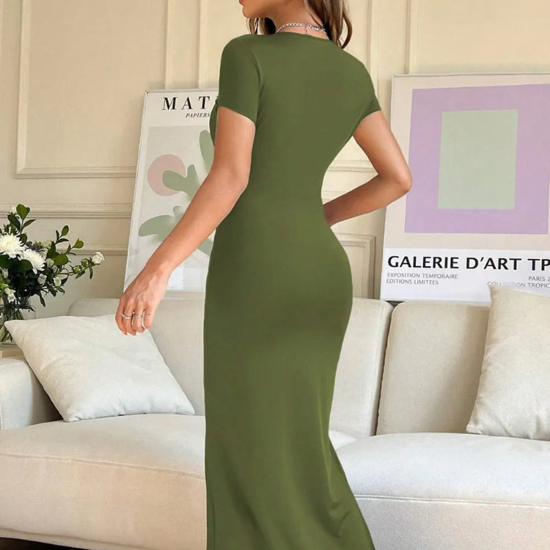 Short Sleeve Maxi Tee Dress