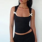 The Romantic Revival: Y2K Streetwear Strapless Camisole Top - black