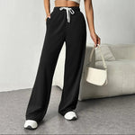 Drawstring Wide Leg Pants with Pockets -runwayfashionista.com