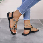 Rhinestone Butterfly Flat Sandals - Sparkle & Comfort - ruwayfashionista.com