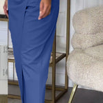 Effortless Elegance: The Casual Irregular Fit Slimming Pants - blue