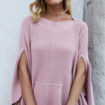 Solid color casual style plus size women's knitted sweater