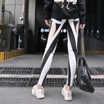 High waisted elastic leggings - nude