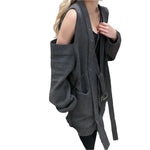 Off-Shoulder Loop V-Neck Cardigan