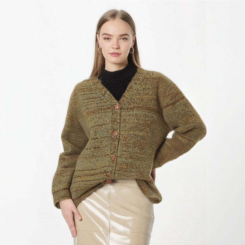 Loose and Lazy V-Neck Knitted Cardigan