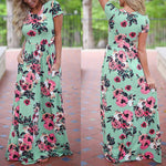 Floral Print Boho Evening Maxi Dress - runwayfashionista.com