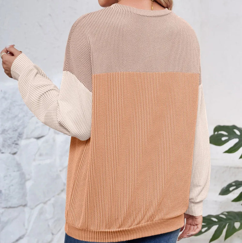 Round Neck Long Sleeve Sweatshirt - Runwayfashionista.com