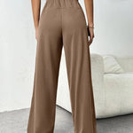 Drawstring Wide Leg Pants with Pockets -runwayfashionista.com