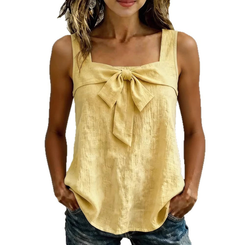 Square-Neck Tank Top - yellow