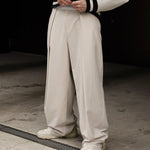 High-waisted Pleated Casual Pants