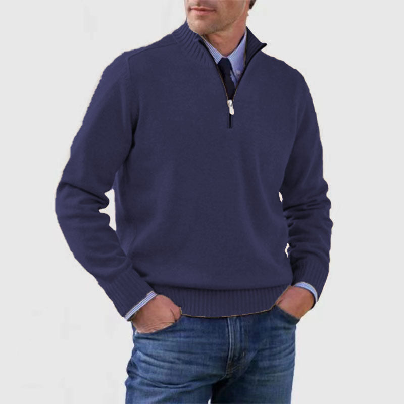 Stand Collar Zipper Sweater