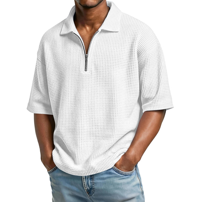 Waffle-Weave Short-Sleeved Shirts - runwayfashionista.com