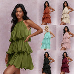 Ruffled Hem Elegant Mini Party Dress