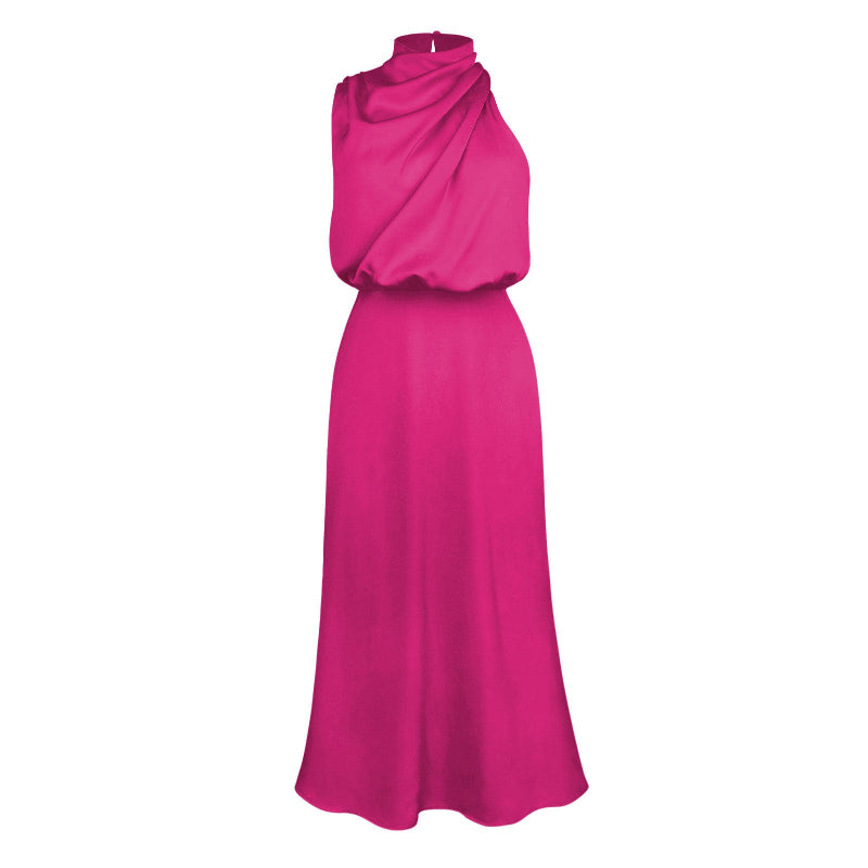 Sleek Sleeveless Summer Midi Dress - pink