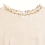 Pearl Neck Sleeveless Self-Tie Belt A-Line Midi Dress