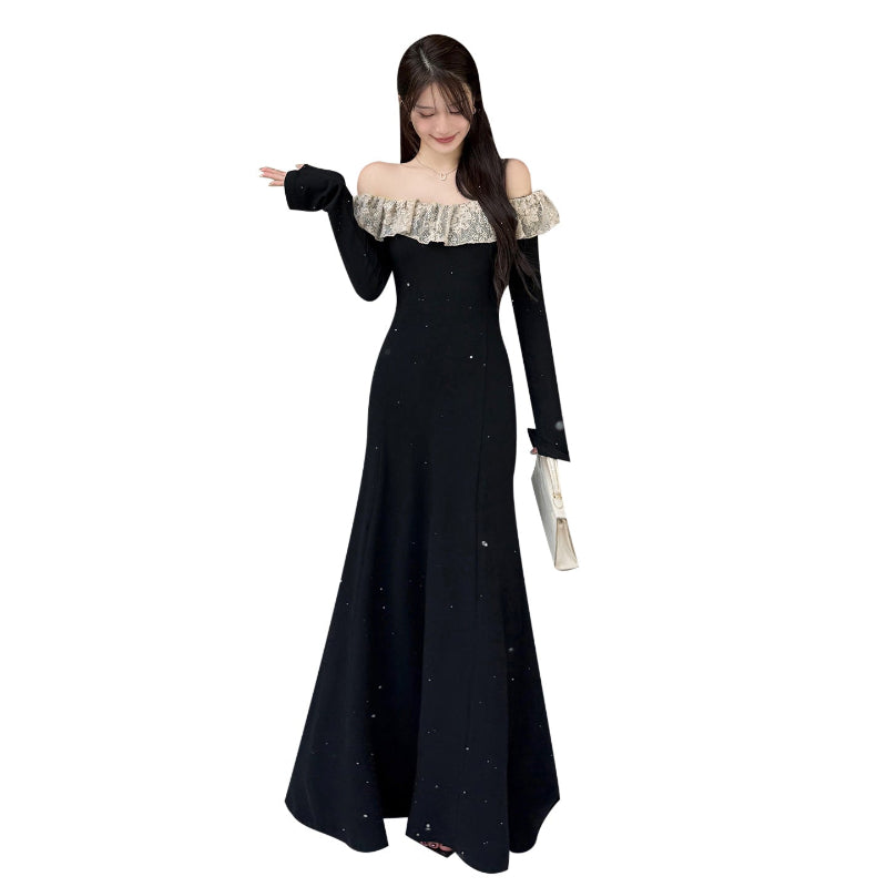 Asymmetric Knitted Midi Statement Dress