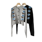 hort Stacked Jacquard Knit Cardigan