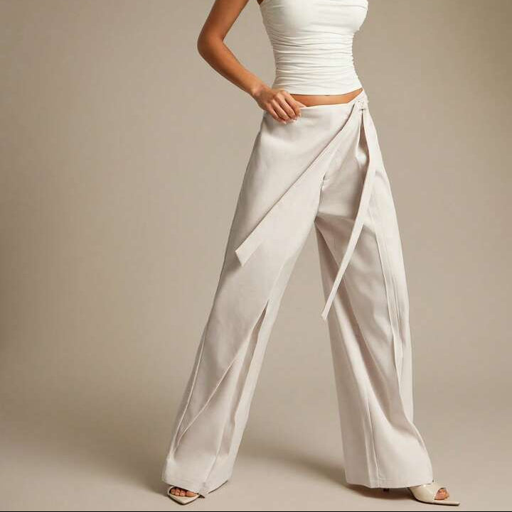 Rap-up Drawstring Versatile Casual Trousers
