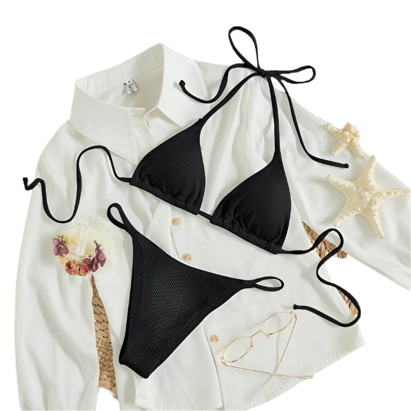 Hanging neck tie bikini