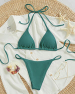 Luxury High-Waist Hanging Neck Tie Bikini