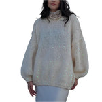 Loose Round Neck Lantern Sleeve Sweater