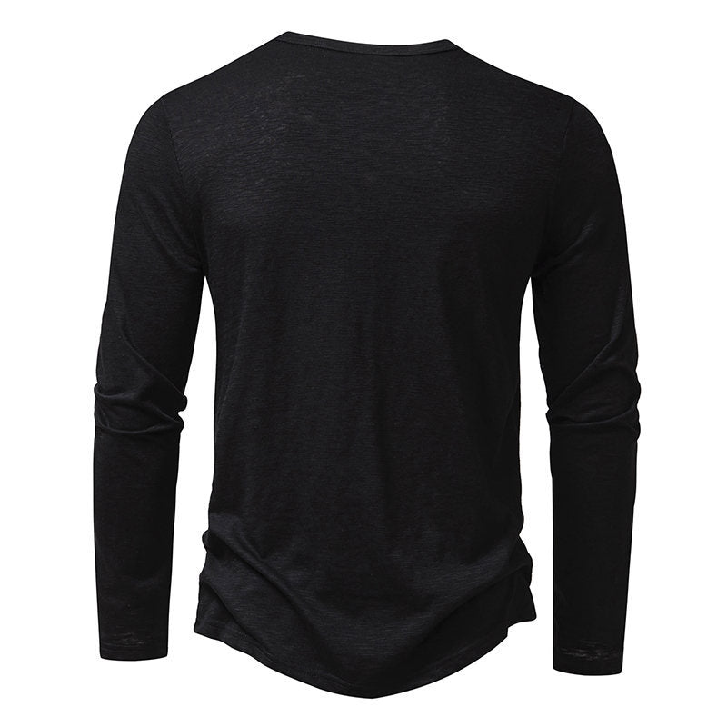 Long-sleeved Pullover Top - black