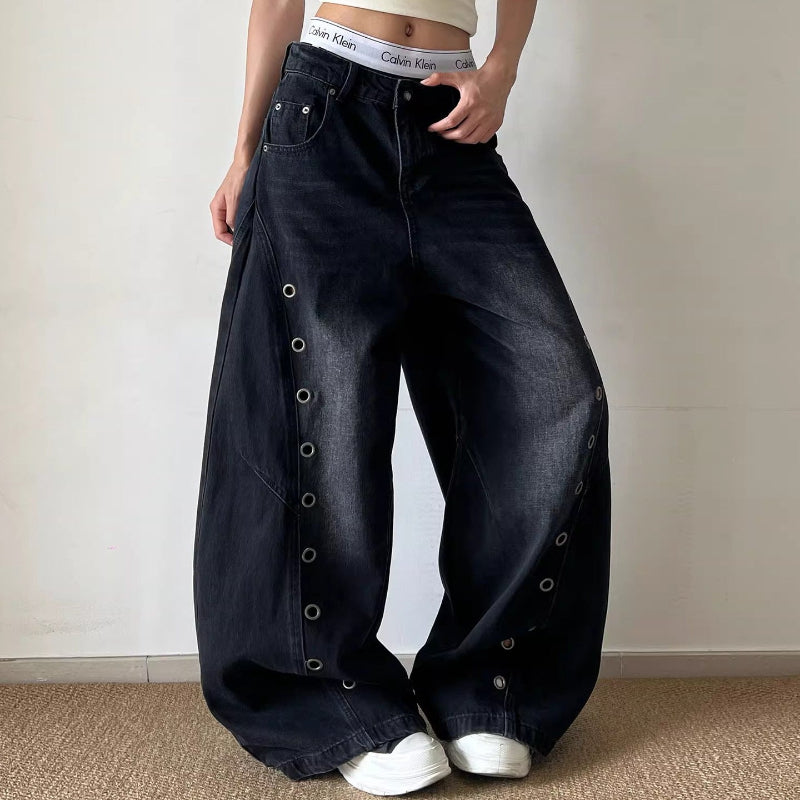 Eyelet Washed Scimitar Jeans