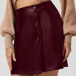 Buttoned High Rise Mini Skirt