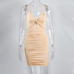 2 Layers Ruched Sexy Bodycon Mini Dress