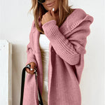 Oversized Bat Sleeve Hooded Cardigan - pik