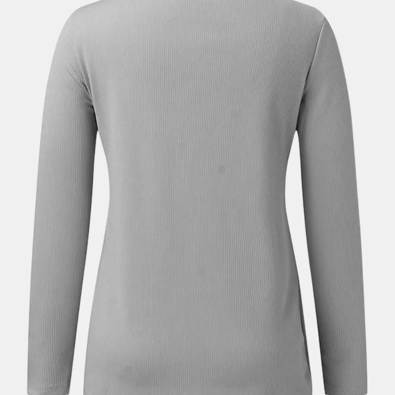 Scoop Neck Long Sleeve T-Shirt -Runwayfashionistta.com