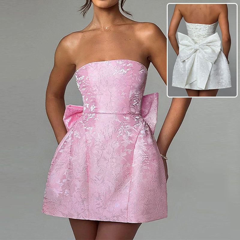 Tube Top Mini Dress With Big Bow