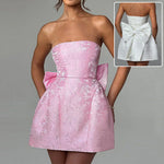 Tube Top Mini Dress With Big Bow